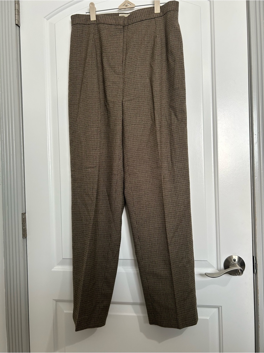 L.L. Bean Women’s Wool Blend Plaid Trouser Pant Size 12 chic preppy academia 90s